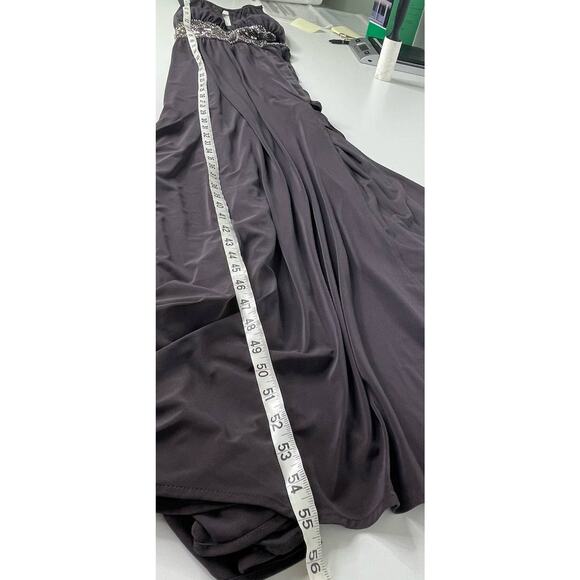 R&M‎ Richards Sleeveless Halter Neck Gown Dress Prom Bridesmaid Beaded Brown 10 - Picture 14 of 14